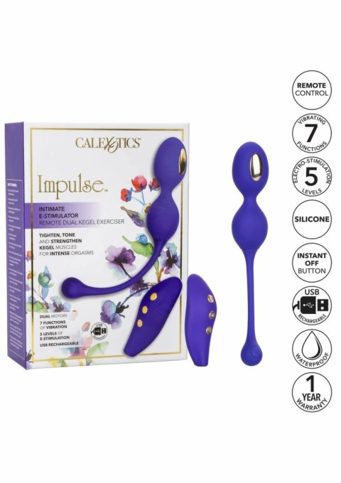 CalExotics eStim Dual Kegel Exerciser - system do ćwiczeń mięśni dna miednicy z pilotem
