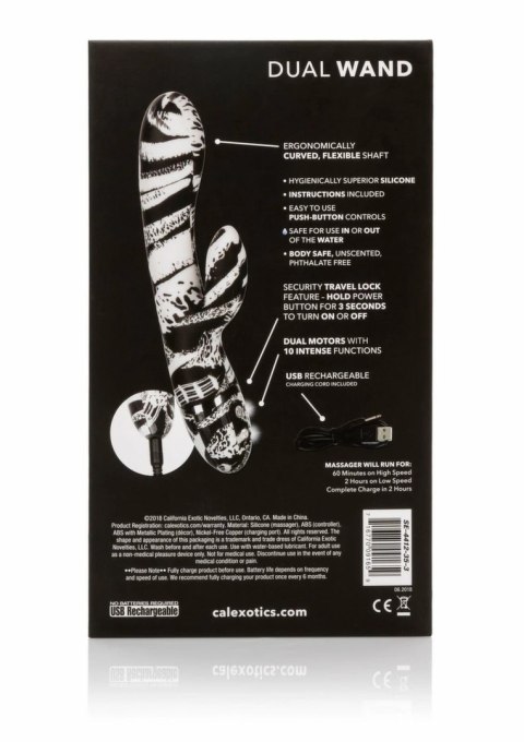 Hype Dual Wand - podwojny masażer silikonowy, 10 trybow, wodoodporny