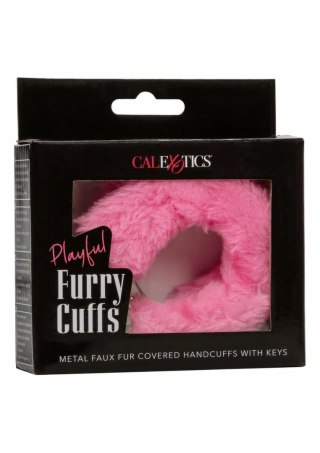 Playful Furry Cuffs kajdanki z miękkim futerkiem, regulowane, czarne