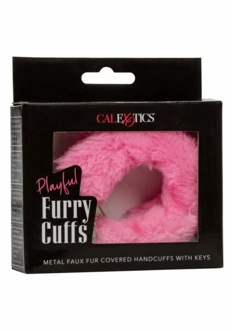 Playful Furry Cuffs kajdanki z miękkim futerkiem, regulowane, czarne