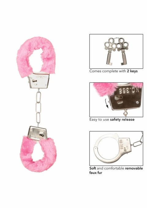 Playful Furry Cuffs kajdanki z miękkim futerkiem, regulowane, czarne