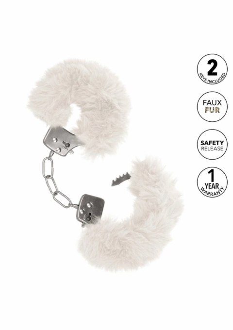 Ultra Fluffy Furry Cuffs kajdanki z futerkiem regulowane metalowe
