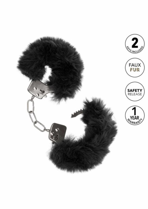 Ultra Fluffy Furry Cuffs kajdanki z futerkiem, regulowane, srebrne