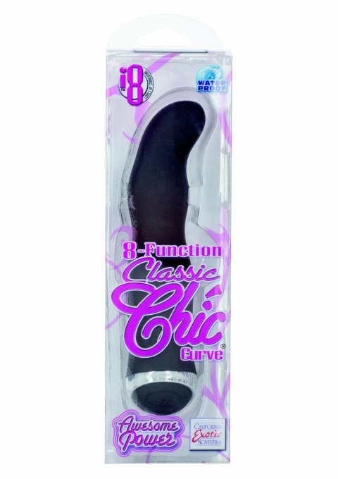 CalExotics Classic Chic Curve 8-Function - kompaktowy masażer z zakrzywioną końcowką