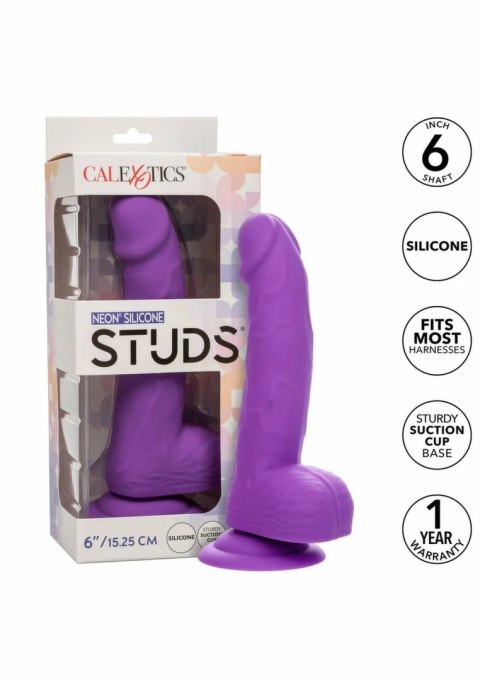 CalExotics Neon Silicone Studs 6 inch - silikonowy model z przyssawką, 15,25 cm