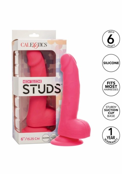 CalExotics Neon Silicone Studs 6 inch silikonowy model z przyssawką, neonowy kolor