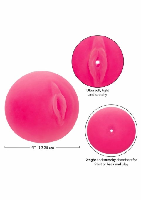 CalExotics Pop Sock Dual Entry - maszyna intymna Pure Skin, dwukanałowa, 16 cm