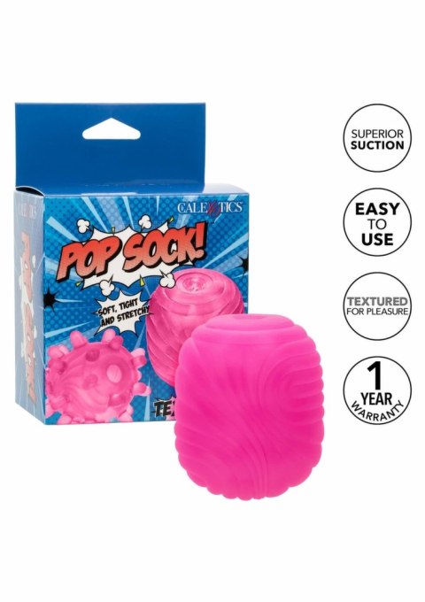 CalExotics Pop Sock Textured - dwustronna silikonowa maszyna intymna z teksturą
