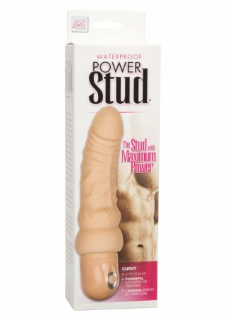CalExotics Power Stud Curvy brązowy, 3 tryby, wodoodporny, 20 cm