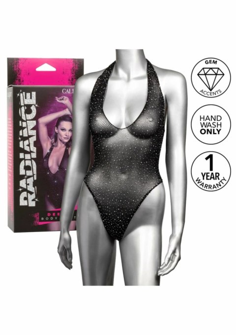 CalExotics Radiance Deep V Bodysuit - siateczkowy kostium z kryształkami, uniwersalny