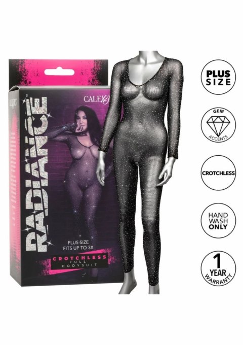 CalExotics Radiance Plus Size Bodystocking z siateczki z kryształkami 3XL