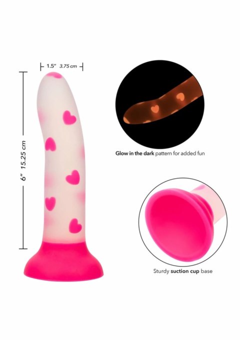 Glow Stick Heart silikonowy model z efektem świecenia i przyssawką