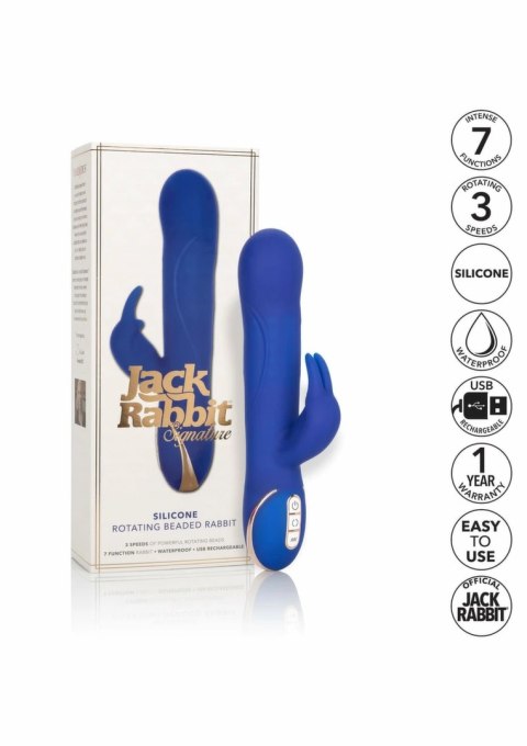 Silicone Rotating Rabbit - model z obrotowymi koralikami, silikon, fioletowy