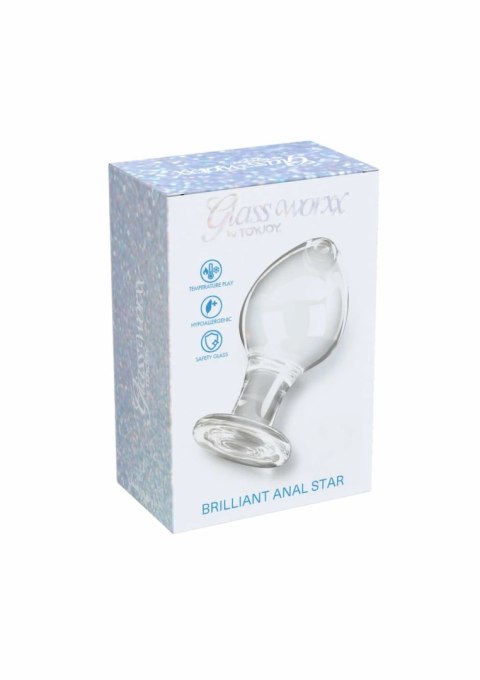 TOYJOY GLASS WORXX Brilliant Anal Star szklany korek anatomiczny