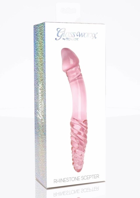 TOYJOY GLASS WORXX Dual-Ended Rhinestone Wand rożowy szkło 22 cm