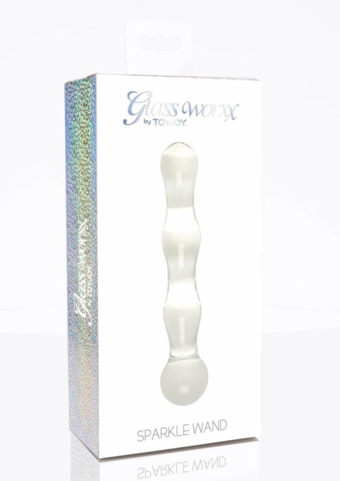 TOYJOY GLASS WORXX Sparkle Wand szklana rożdżka falista 20 cm