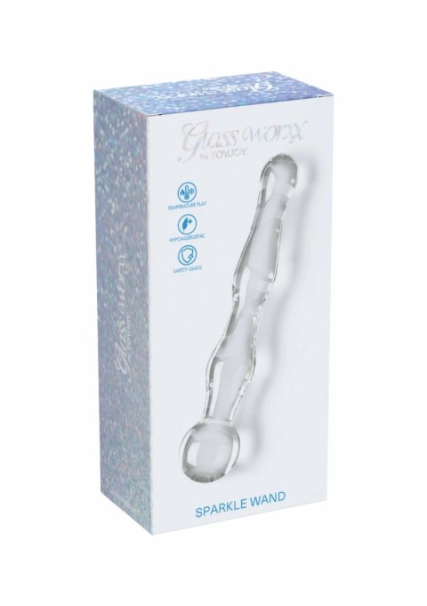 TOYJOY GLASS WORXX Sparkle Wand szklana rożdżka falista 20 cm