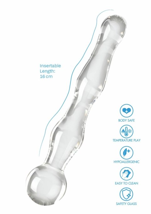 TOYJOY GLASS WORXX Sparkle Wand szklana rożdżka falista 20 cm