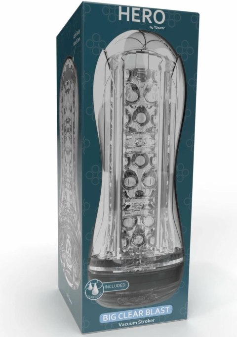 TOYJOY HERO Big Clear Blast - przezroczysta maszyna intymna z regulacją podciśnienia