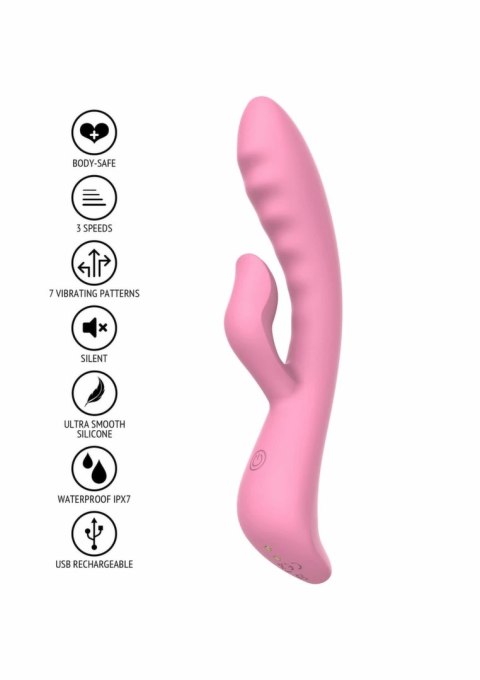 TOYJOY The Belle Rabbit Vibrator silikonowy ergonomiczny rożowy