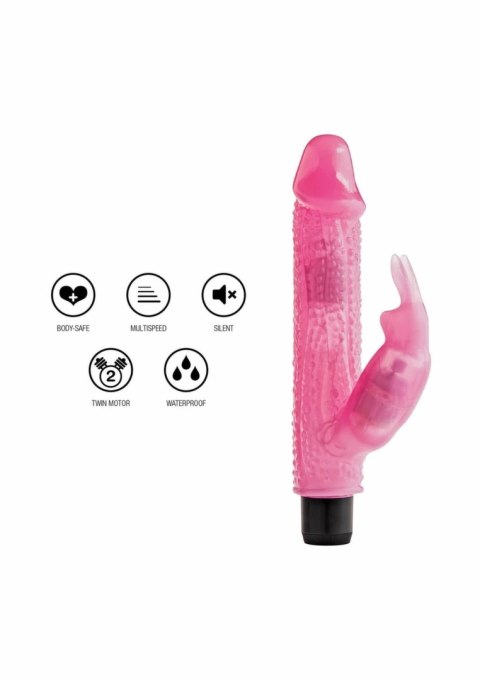 TOYJOY Crystal Dancer Rabbit - transparentny masażer z funkcją rotacji