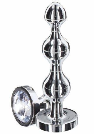 TOYJOY Diamond Star Beads Large metalowy plug z kryształem 3-kulkowy