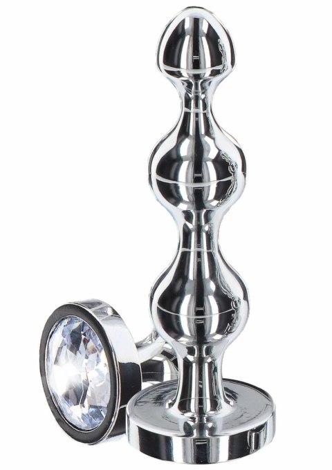 TOYJOY Diamond Star Beads Large metalowy plug z kryształem 3-kulkowy