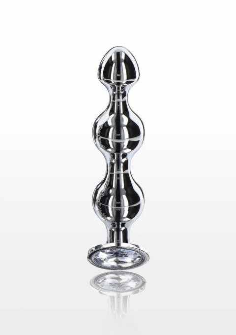TOYJOY Diamond Star Beads Large metalowy plug z kryształem 3-kulkowy