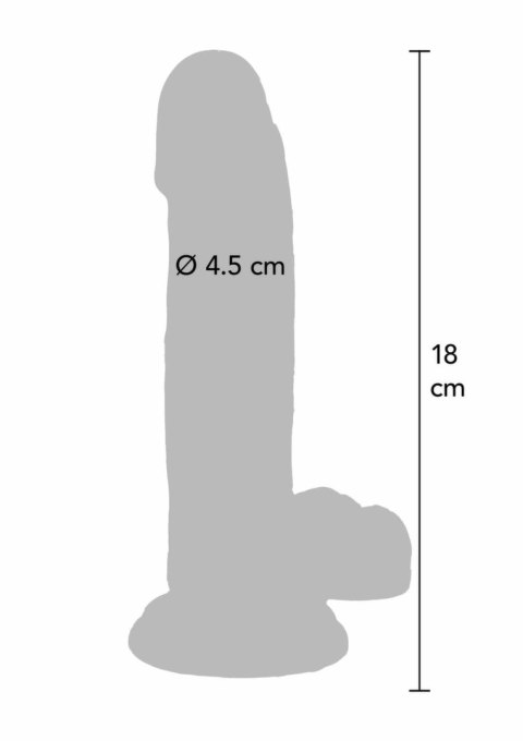 TOYJOY Get Real Clear Dildo TPE 18 cm - przezroczysty, z przyssawką