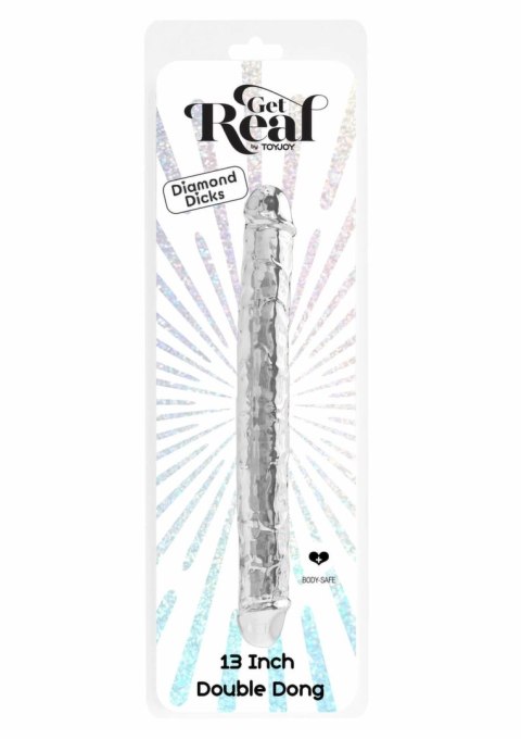 TOYJOY Get Real Clear Double Dong TPE 34,5 cm - przezroczysty, elastyczny model