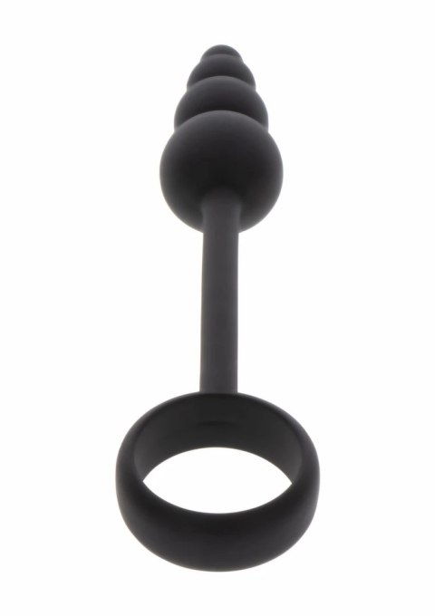 TOYJOY Manpower Anal Plug & Cock Ring silikonowy 2w1 czarny