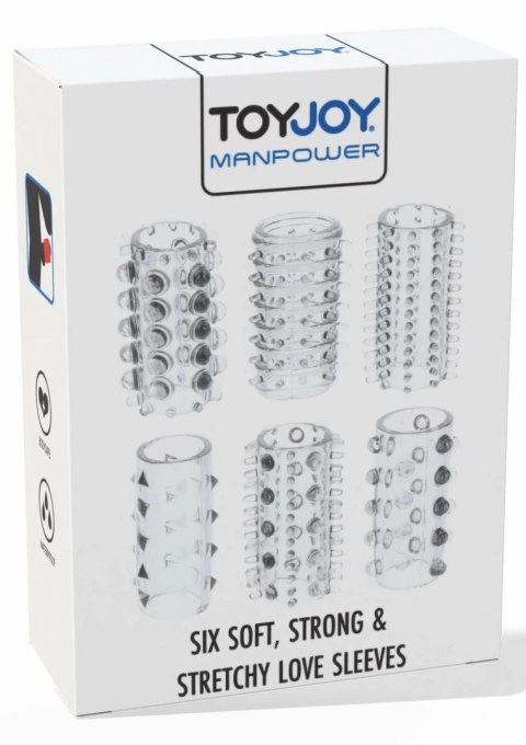 TOYJOY Power Penis Sleeve Set 6 elastycznych nakładek TPE wodoodpornych