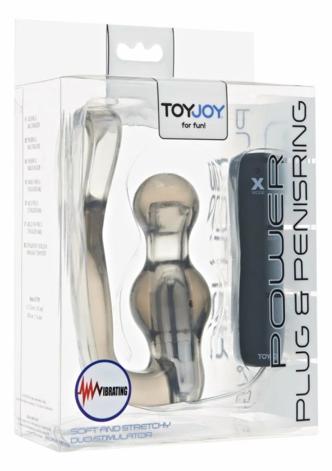 TOYJOY Power Plug & Penisring Vibrating - wodoodporny zestaw wibrujący TPE