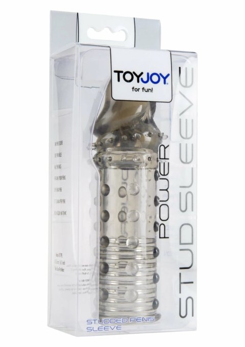 TOYJOY Power Stud Sleeve - transparentna nakładka z wypustkami TPE uniwersalna