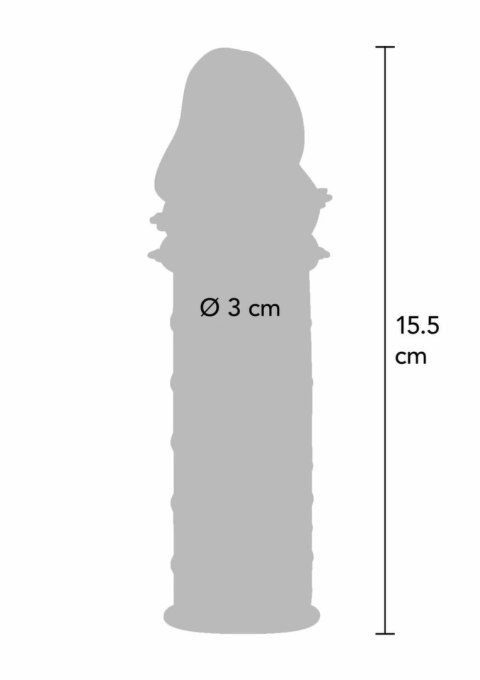 TOYJOY Power Stud Sleeve - transparentna nakładka z wypustkami TPE uniwersalna