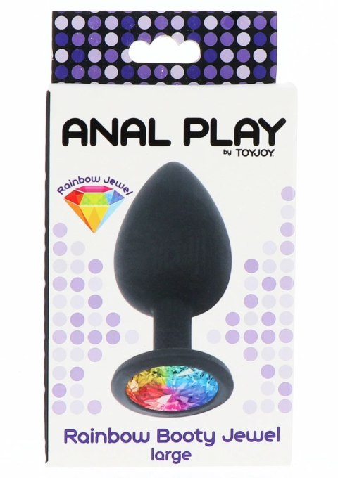 TOYJOY Rainbow Booty Jewel Large silikonowy z kryształem, tęczowy