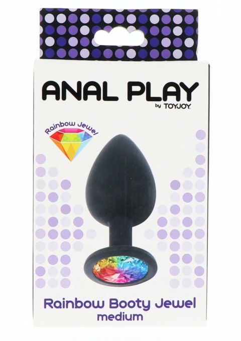 TOYJOY Rainbow Booty Jewel Medium silikonowy z ozdobnym kryształem