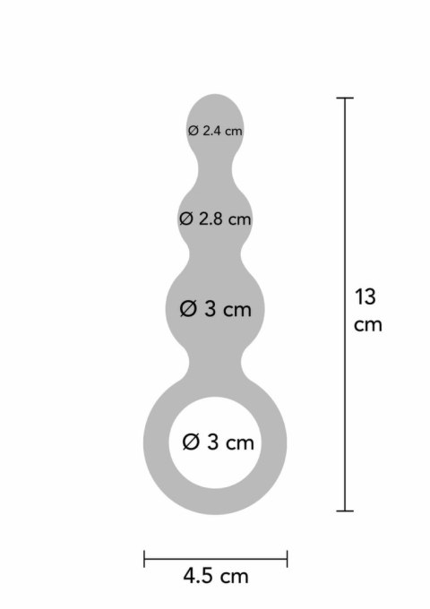 TOYJOY The Stuffer 3 Balls Plug silikonowy korek anatomiczny srebrny