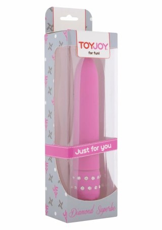 ToyJoy Diamond Superbe Vibrator klasyczny model z kryształkami, srebrny