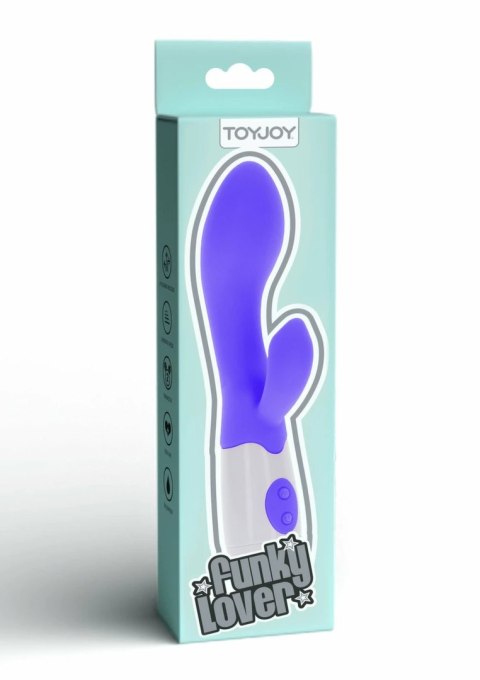 ToyJoy Funky Lover Vibrator silikonowy model z masażerem łechtaczki fioletowy