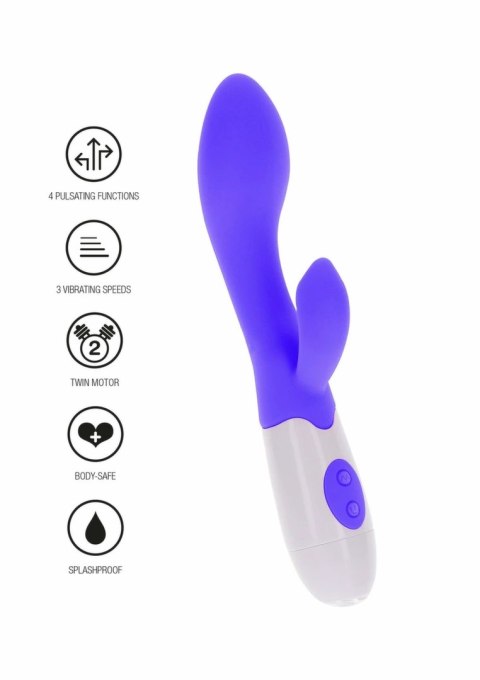 ToyJoy Funky Lover Vibrator silikonowy model z masażerem łechtaczki fioletowy