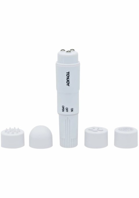 ToyJoy Pocket Rocket kompaktowy masażer z 4 wymiennymi nakładkami 8713221009395