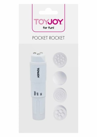 ToyJoy Pocket Rocket kompaktowy masażer z 4 wymiennymi nakładkami 8713221009395