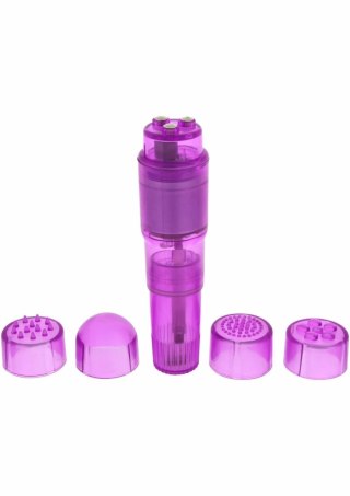 ToyJoy Pocket Rocket kompaktowy masażer z 4 wymiennymi nakładkami 8713221438782