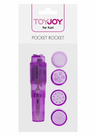 ToyJoy Pocket Rocket kompaktowy masażer z 4 wymiennymi nakładkami 8713221438782
