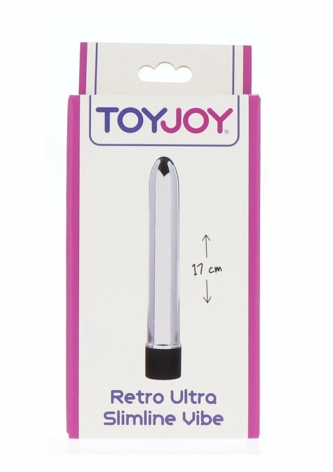 ToyJoy Retro Ultra Slimline Vibrator smukły model w stylu vintage srebrny