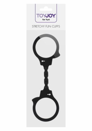 ToyJoy Stretchy Fun Cuffs silikonowe elastyczne kajdanki uniwersalne czarne