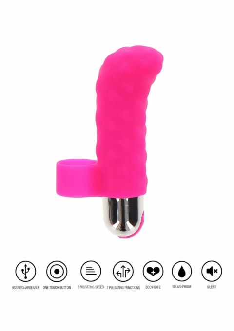 ToyJoy Tickle Pleaser Rechargeable silikonowy mini masażer palcowy USB 7 trybow