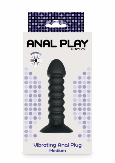 ToyJoy Vibrating Anal Plug Medium silikonowy wibrujący korek 11 cm czarny
