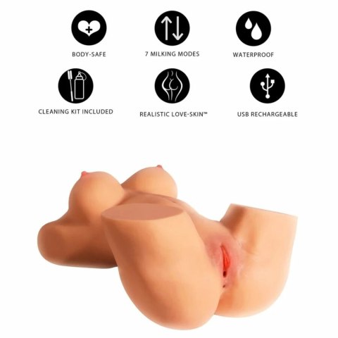 Hidden Desire Milking Mega Torso 22 kg - anatomiczny model z funkcją ssania